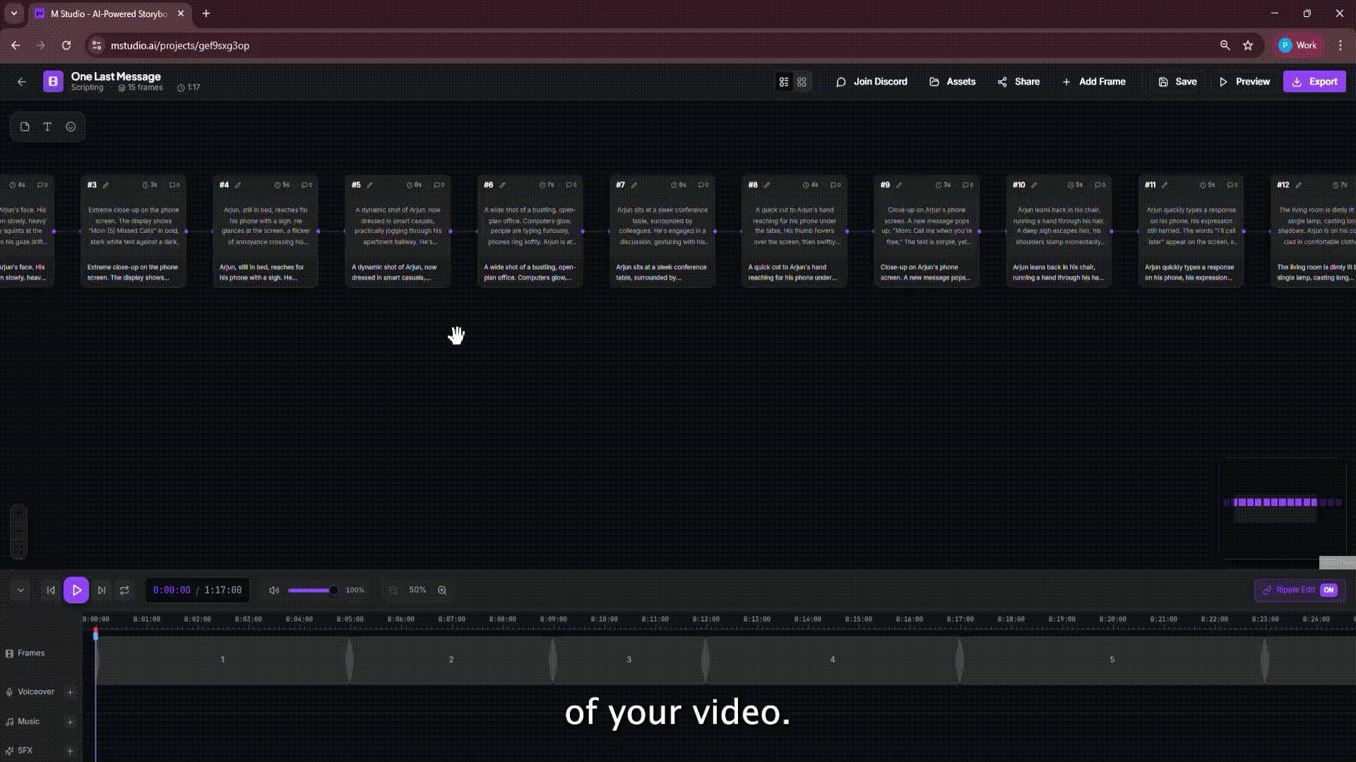 Text prompt generating a cinematic frame